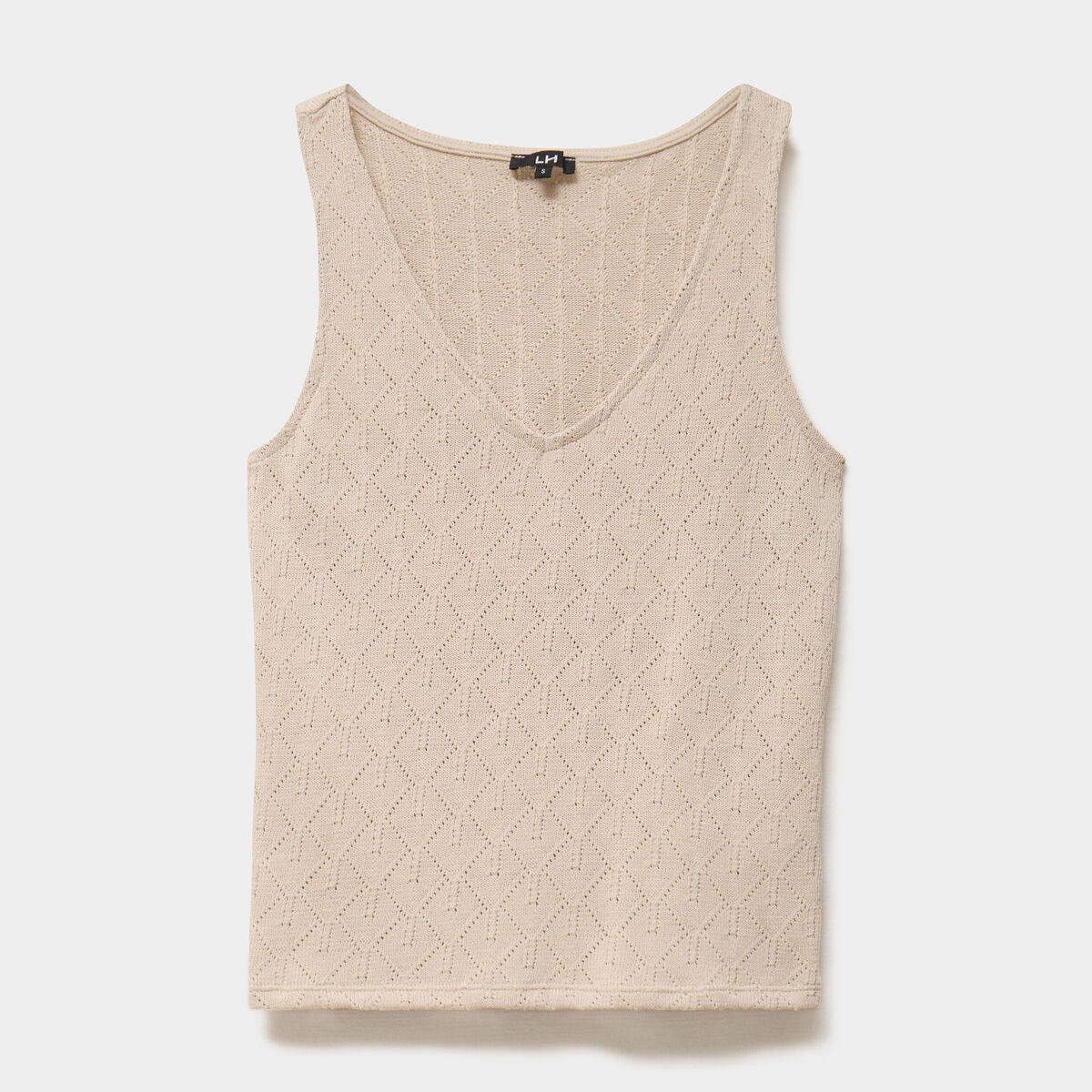 D&eacute;bardeur d&eacute;tails ajour&eacute;s beige femme