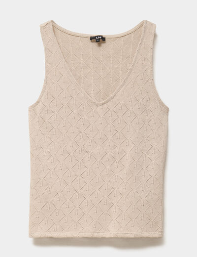 D&eacute;bardeur d&eacute;tails ajour&eacute;s beige femme