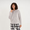 Veste de pyjama effet polaire gris clair femme