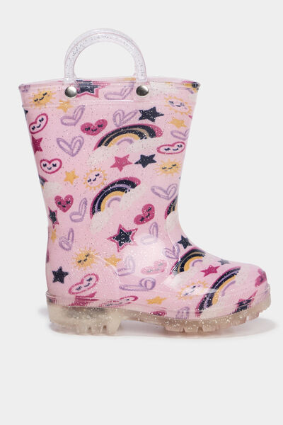 Bottes de pluie &agrave; paillettes rose b&eacute;b&eacute; fille