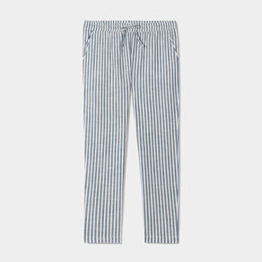 Pantalon droit 7/8ème coton bleu femme