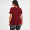 T-shirt manches courtes col V bordeaux femme grande taille