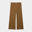 Pantalon effet gaufr&eacute; fluide beige femme