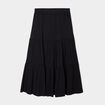 Jupe longue fluide taille élastiquée noir femme