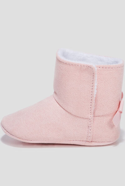 Bottines avec noeuds rose bébé fille