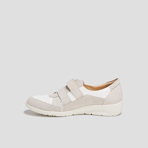 derbies a scratchs en cuir blanc femme Derbies à scratchs en cuir blanc femme