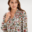 Chemise fluide &eacute;paules smock&eacute;es multicolore femme