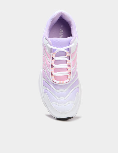 Baskets running &agrave; lacets rose fille