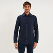 Chemise droite &agrave; manches longues bleu p&eacute;trole homme