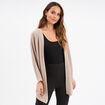 Gilet chauve-souris mi-long beige femme