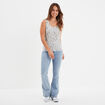 Débardeur coton bretelles larges gris clair femme