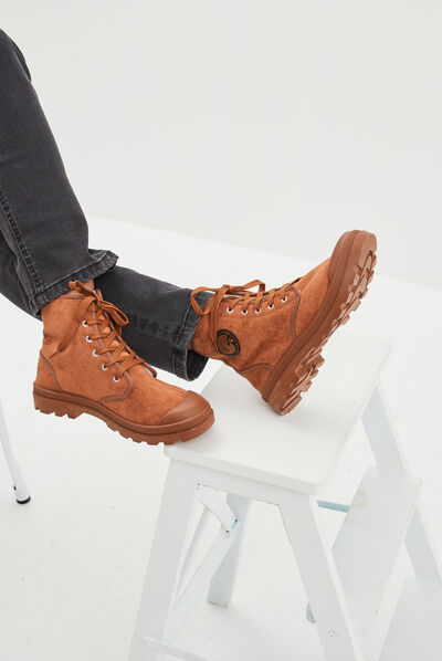 Baskets montantes fourrées Trappeur marron femme