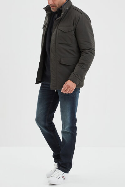 Pull camionneur zippé droit Creeks bleu foncé homme