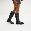 Bottes en cuir avec boucles noir femme