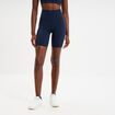 Short cycliste de sport taille haute bleu marine femme