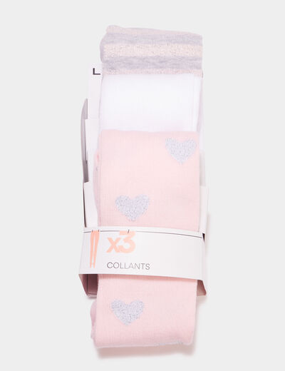 Lot 3 collants multicolore fille