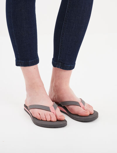 Tongs Isotoner rose femme