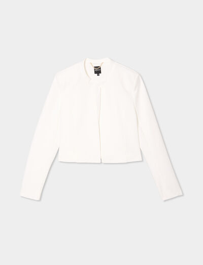 Veste boléro doublée stretch blanc femme
