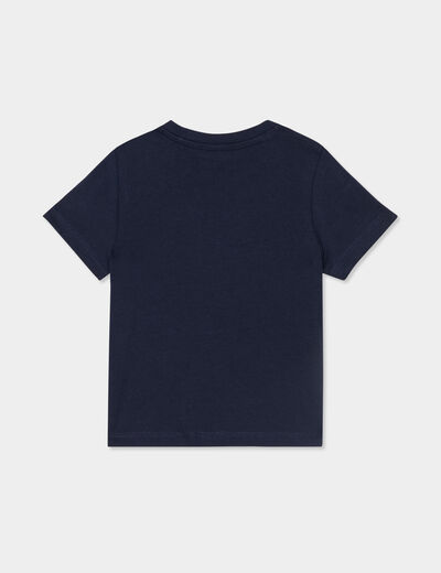 T-shirt col rond manches courtes coton bleu marine bébé garçon