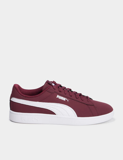 Tennis basses à lacets Puma Smash Buck bordeaux homme