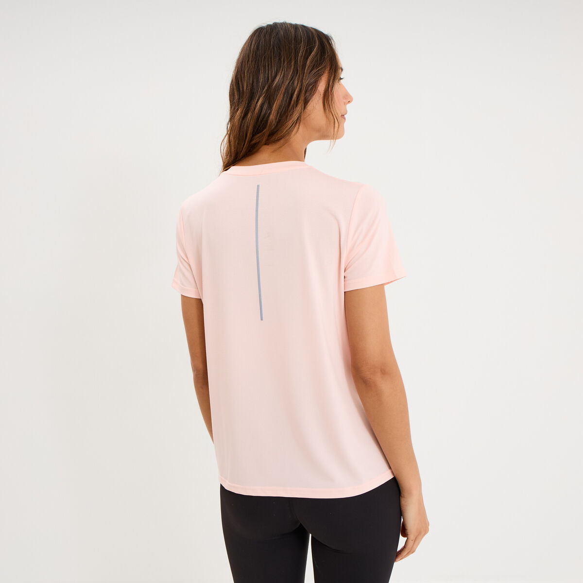 T-shirt de sport droit manches courtes orange fluo femme
