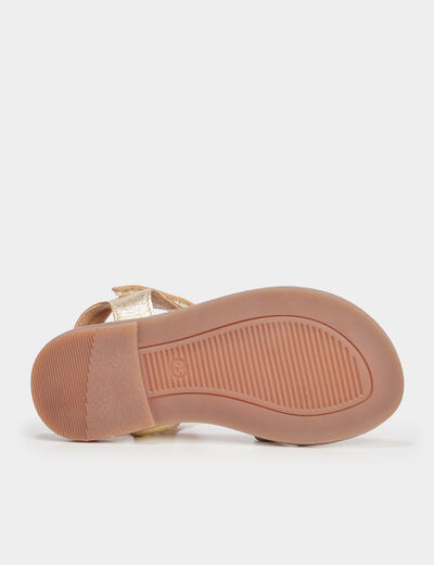 Sandales papillons en cuir multicolore fille