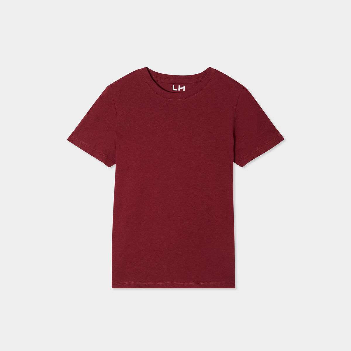 T-shirt en coton manches courtes bordeaux garçon