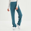 Pantalon large à pinces bleu pétrole femme
