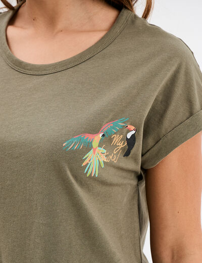 Ensemble pyjama t-shirt et pantalon ecru femme
