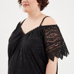 T-shirt manches courtes noir femme grande taille