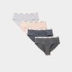 Lot 4 shortys en coton bleu gris femme