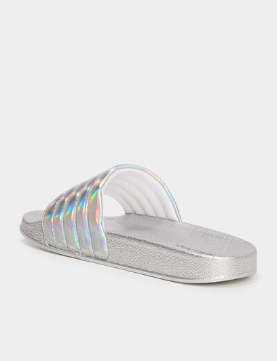 Claquettes métallisées Wamea Beach couleur argent femme