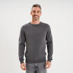 Pull col rond manches longues gris homme