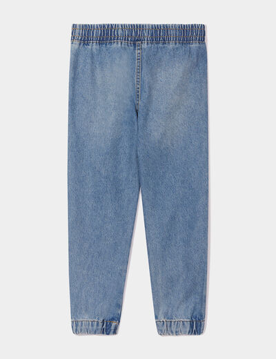 Jeans jogger regular taille élastiquée denim double stone garçon
