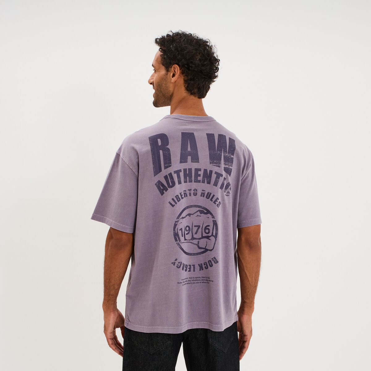 T-shirt 1 poche manches courtes coton violet homme