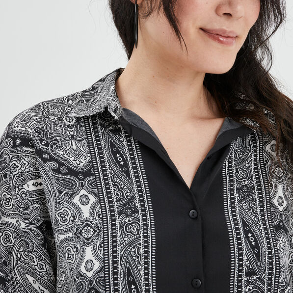 Chemise manches longues noir femme