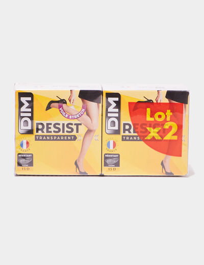 Lot 2 collants voile Resist 15 D DIM noir femme