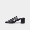 Mules &agrave; talons dessus tress&eacute; noir femme