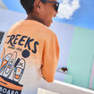 T-shirt droit manches courtes coton orange garçon
