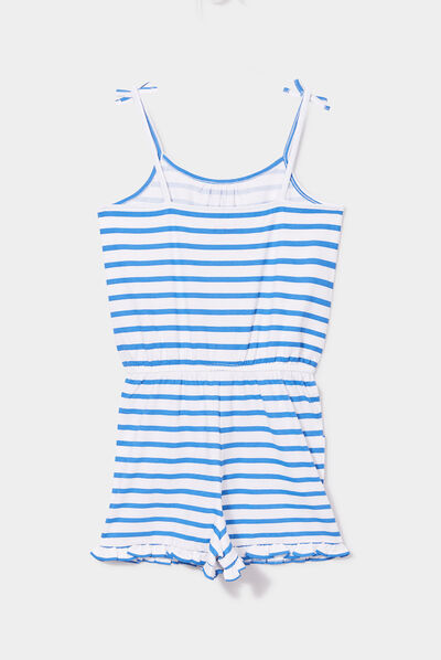 Combishort bretelles fines bleu foncé fille