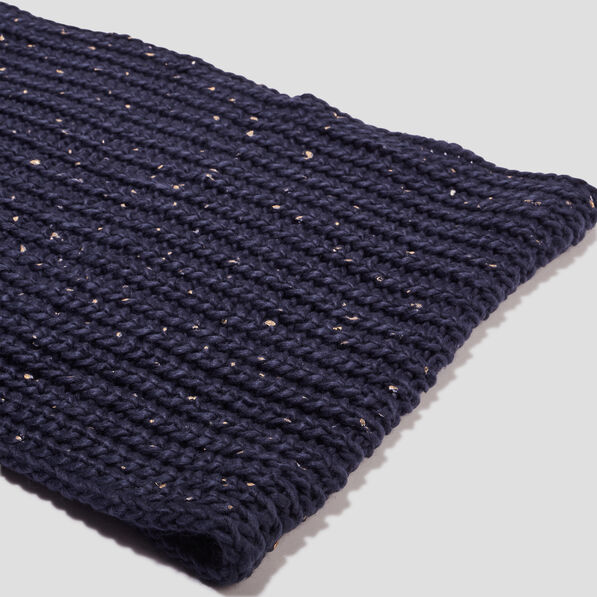 Tour de cou tricoté bleu marine femme