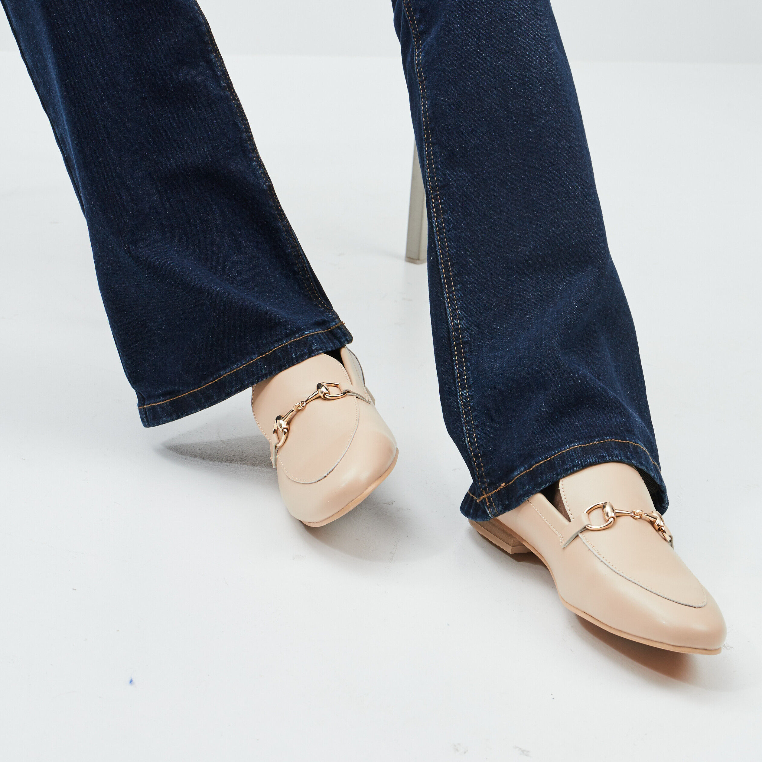 Mocassins à détails bijoux sable femme LH