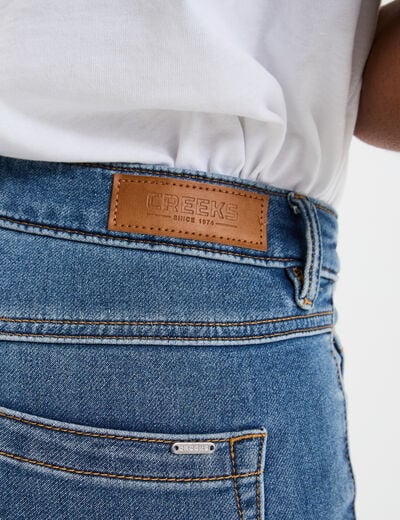 Jean stretch slim 7/8 ème denim stone femme