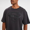 T-shirt manches courtes coton Superman gris fonc&eacute; homme
