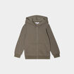 Sweat zipp&eacute; &agrave; capuche molleton vert kaki gar&ccedil;on