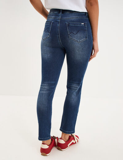 Jean stretch slim 7/8 &egrave;me denim brut femme