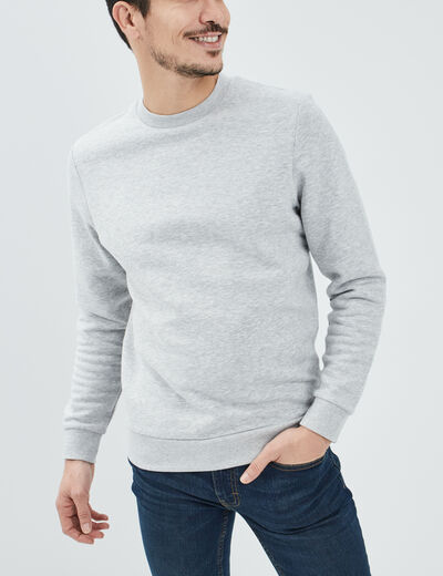Sweat avec col rond gris clair homme