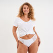 Culotte empiècements dentelle blanc femme grande taille