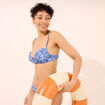 Haut de maillot de bain corbeille bleu femme