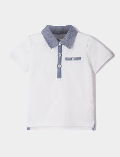 Polo manches courtes coton blanc bébé garçon